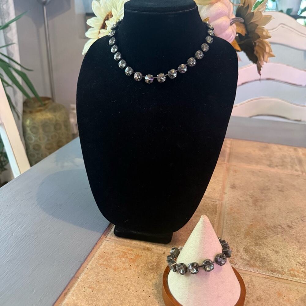 Sabika Classics Crystal Necklace & Bracelet
